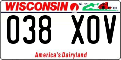 WI license plate 038XOV