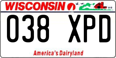 WI license plate 038XPD