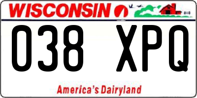 WI license plate 038XPQ