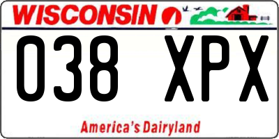 WI license plate 038XPX