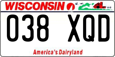 WI license plate 038XQD
