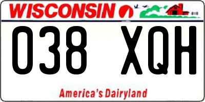 WI license plate 038XQH