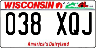 WI license plate 038XQJ