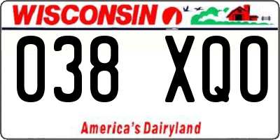 WI license plate 038XQO