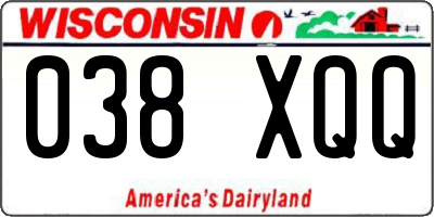 WI license plate 038XQQ
