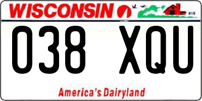 WI license plate 038XQU