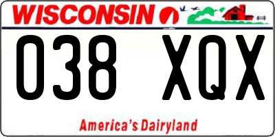 WI license plate 038XQX