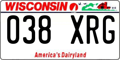 WI license plate 038XRG