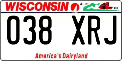 WI license plate 038XRJ