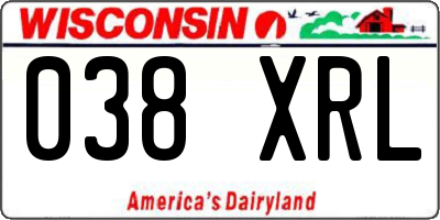 WI license plate 038XRL