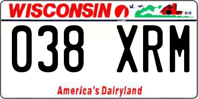 WI license plate 038XRM