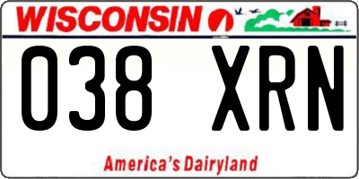 WI license plate 038XRN