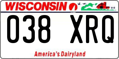 WI license plate 038XRQ