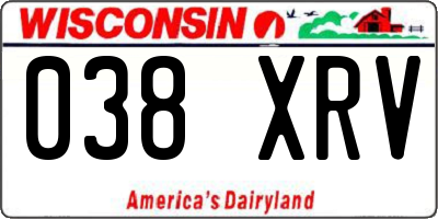 WI license plate 038XRV