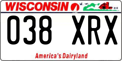 WI license plate 038XRX