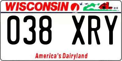 WI license plate 038XRY