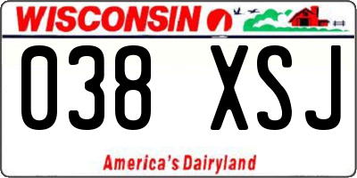 WI license plate 038XSJ