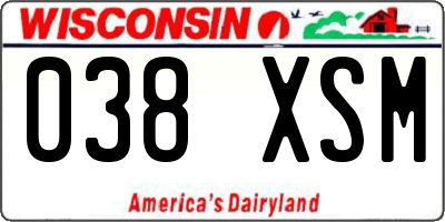 WI license plate 038XSM