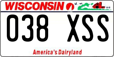 WI license plate 038XSS