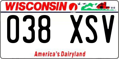 WI license plate 038XSV