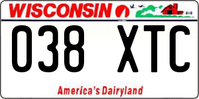 WI license plate 038XTC