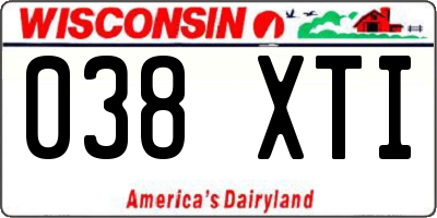 WI license plate 038XTI