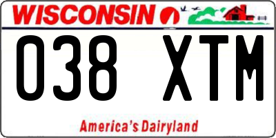 WI license plate 038XTM