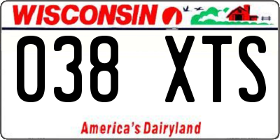WI license plate 038XTS