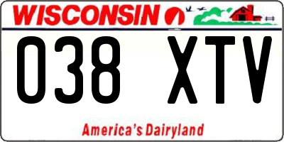 WI license plate 038XTV