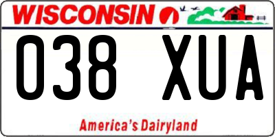 WI license plate 038XUA