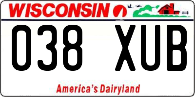 WI license plate 038XUB