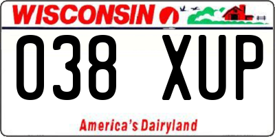 WI license plate 038XUP