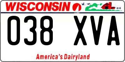 WI license plate 038XVA