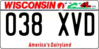 WI license plate 038XVD