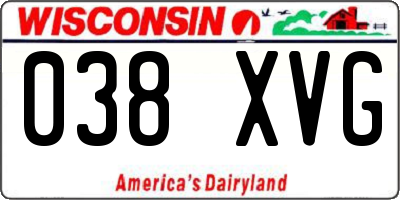 WI license plate 038XVG