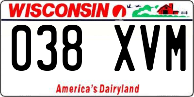 WI license plate 038XVM