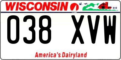 WI license plate 038XVW