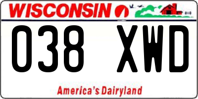 WI license plate 038XWD