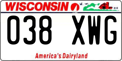 WI license plate 038XWG