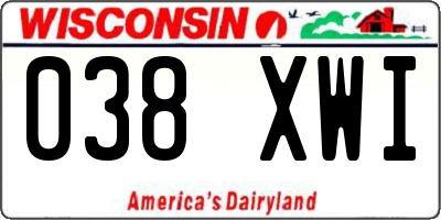 WI license plate 038XWI