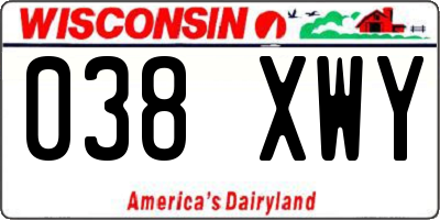 WI license plate 038XWY