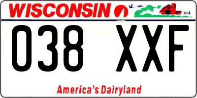 WI license plate 038XXF