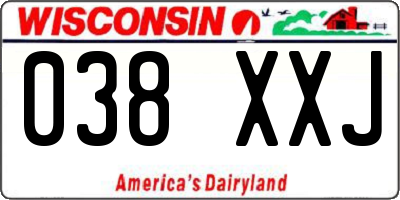 WI license plate 038XXJ