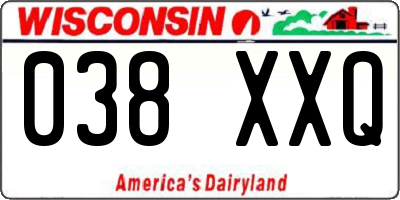 WI license plate 038XXQ
