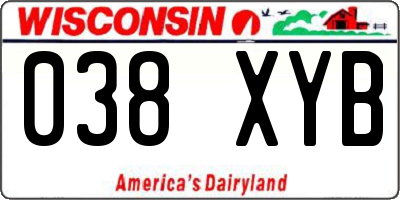 WI license plate 038XYB