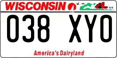 WI license plate 038XYO