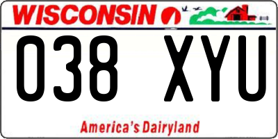 WI license plate 038XYU