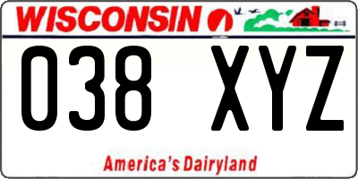 WI license plate 038XYZ