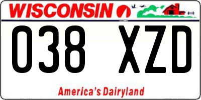 WI license plate 038XZD