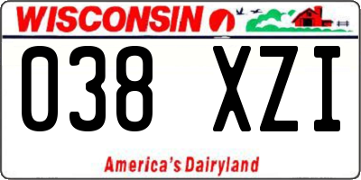 WI license plate 038XZI